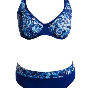 Bíborka női kétrészes kék mintás bikini